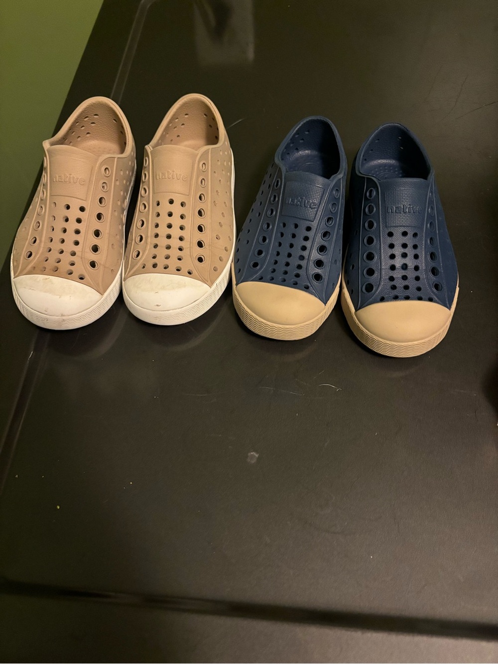 Native Kids Slip-On Water Shoes in Beige and Navy